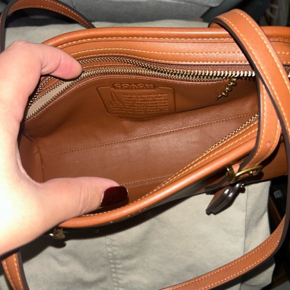 Coach Swing Zip Saddle Brown Shoulder Bag - Picture 6 of 7